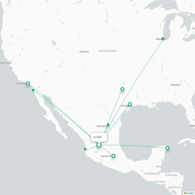 AGU - MDW route map