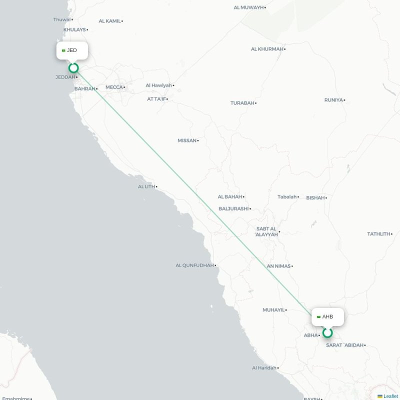 AHB - JED route map