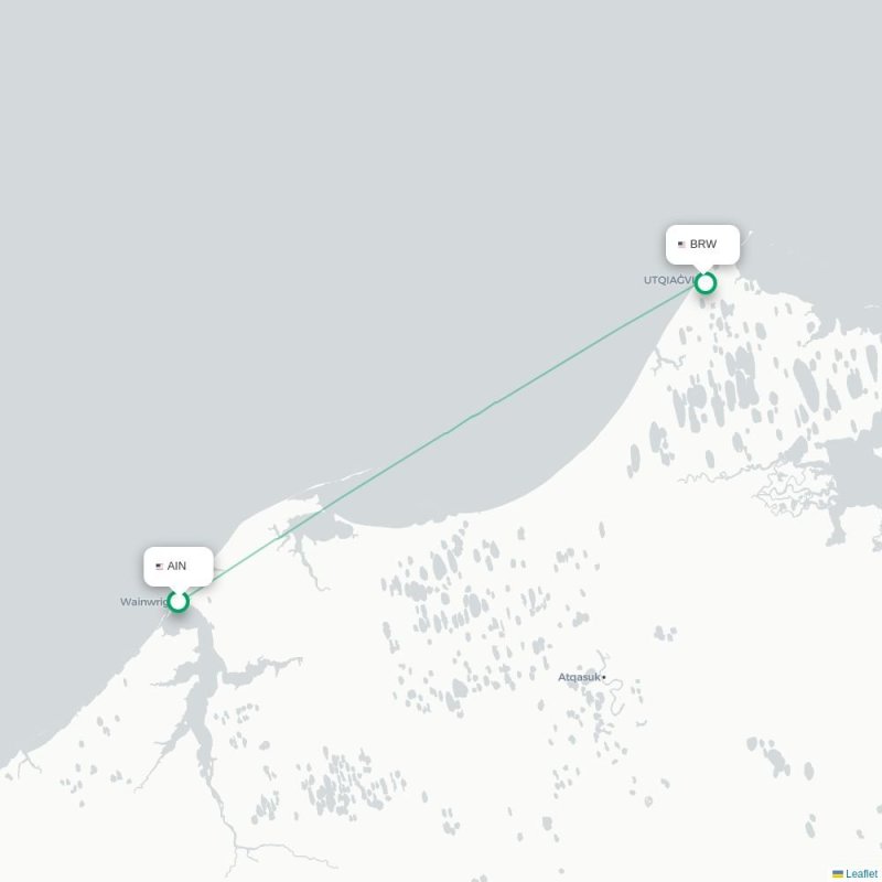 AIN - BRW route map