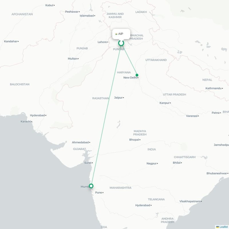 AIP - HDO route map