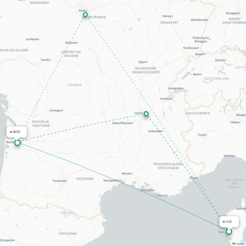 AJA - BOD route map