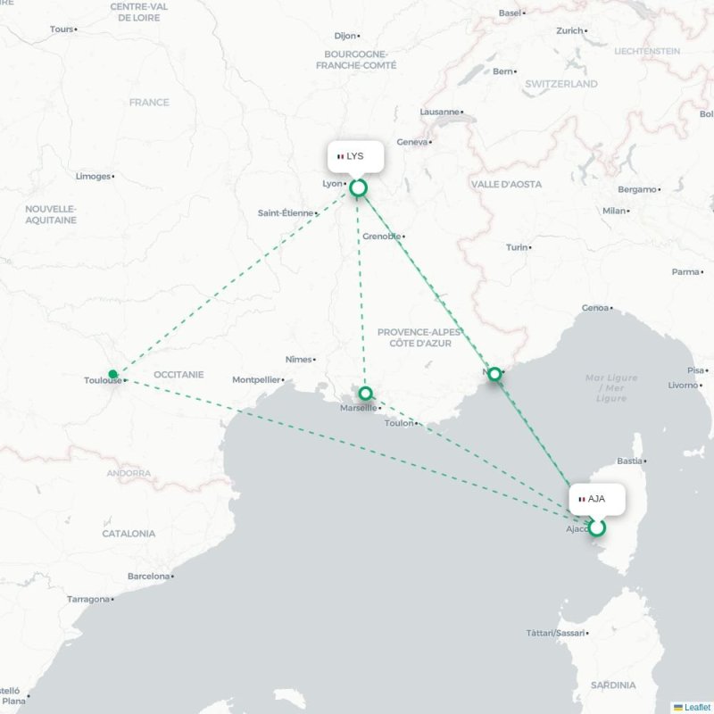 AJA - LYS route map