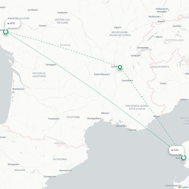 AJA - NTE route map