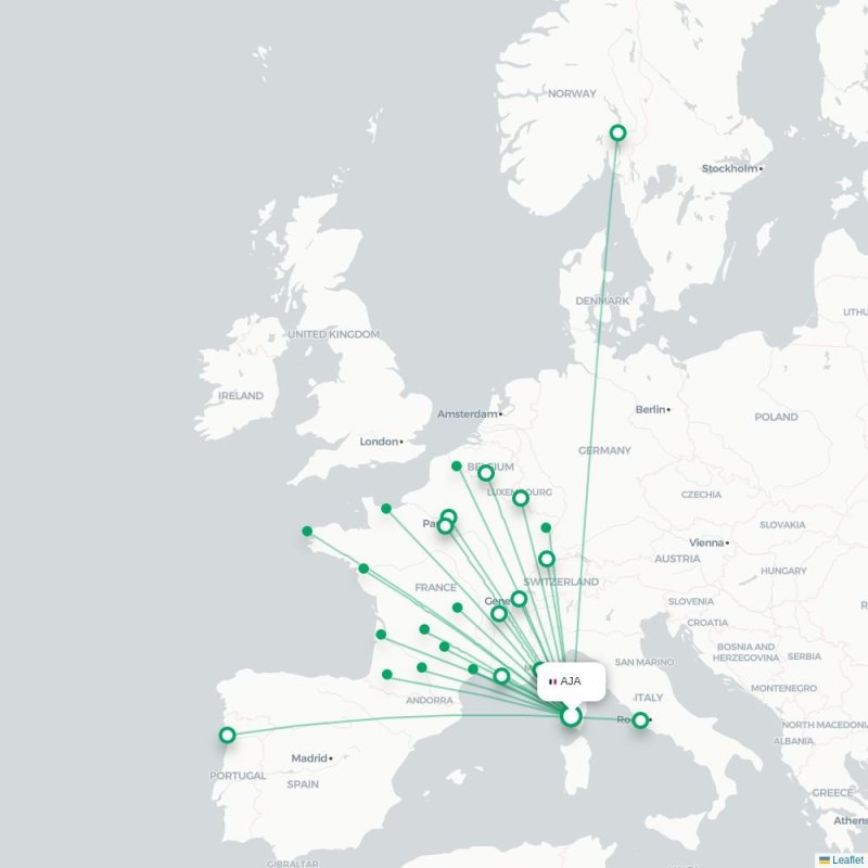 AJA - OSL route map
