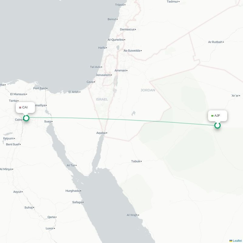 AJF - CAI route map