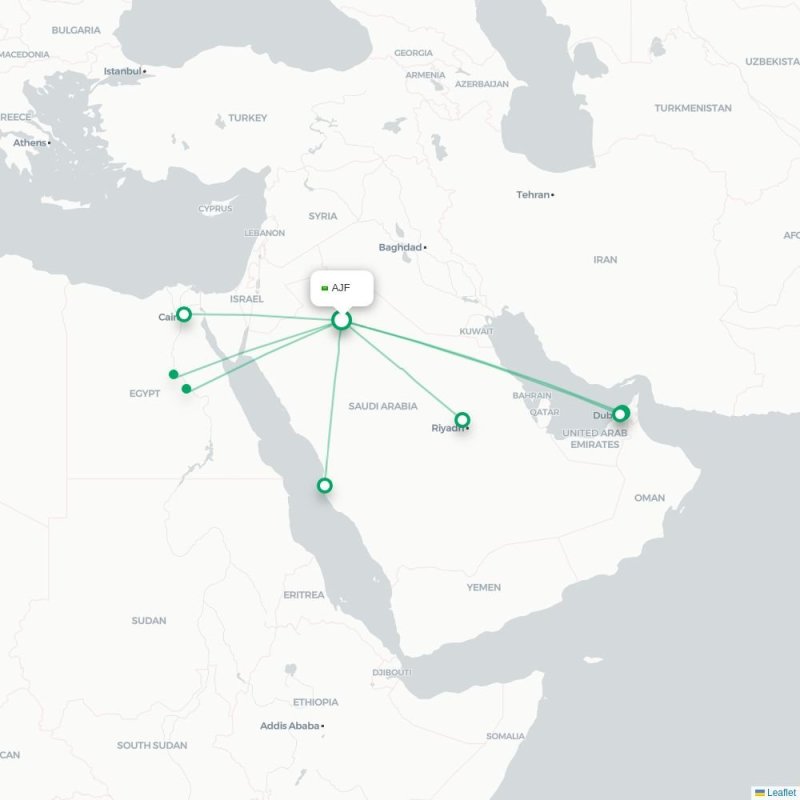 AJF - JED route map