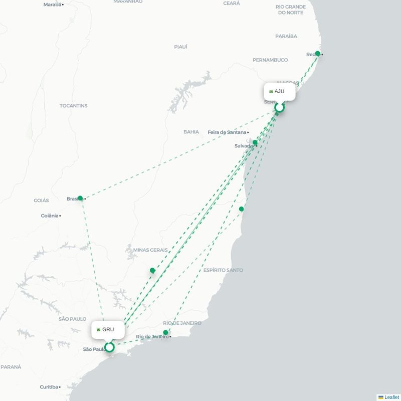 AJU - GRU route map