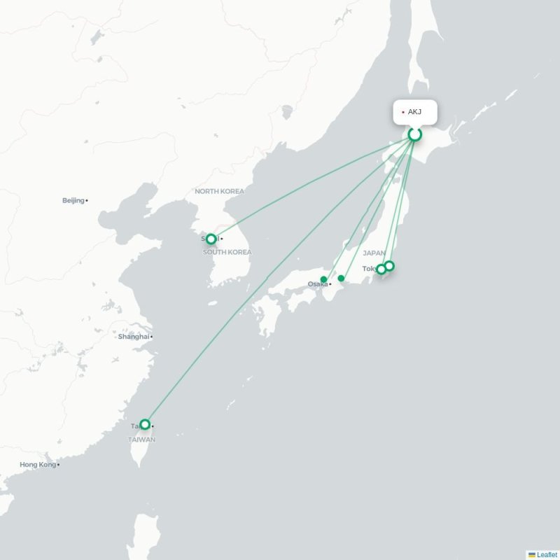 AKJ - HND route map