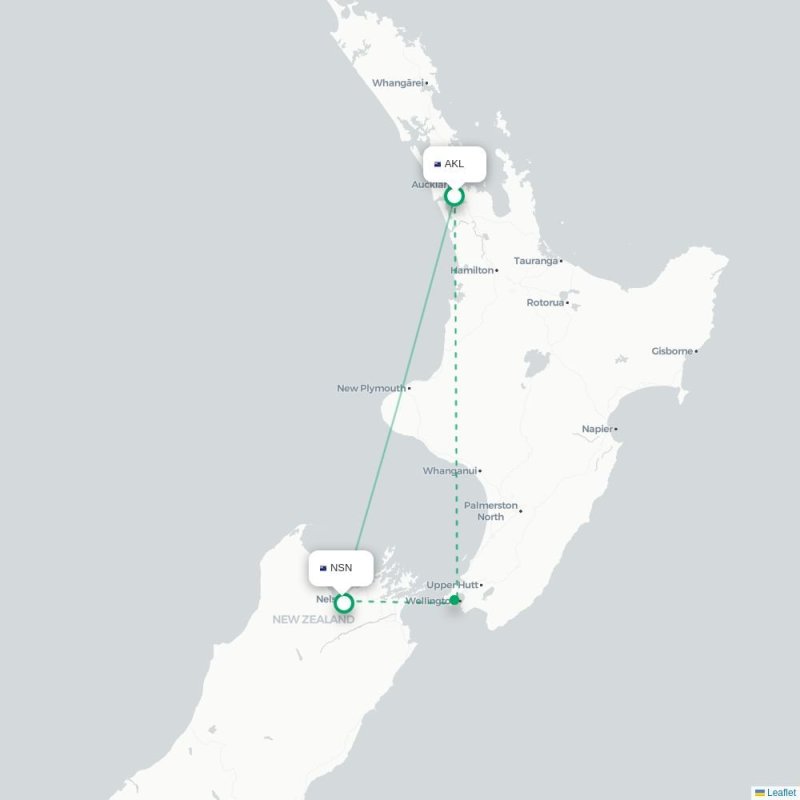 AKL - NSN route map