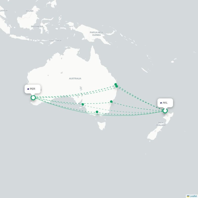 AKL - PER route map