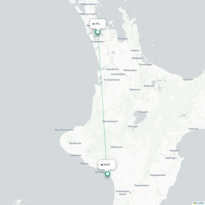 AKL - WAG route map