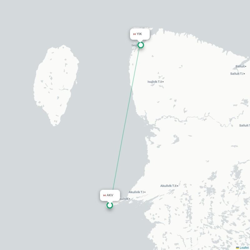 AKV - YIK route map