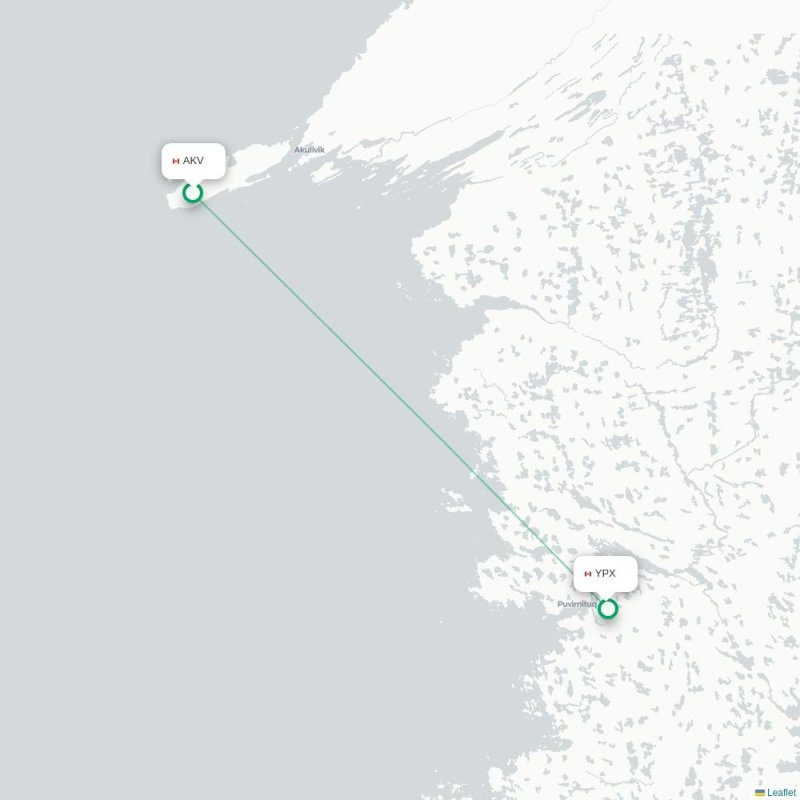 AKV - YPX route map