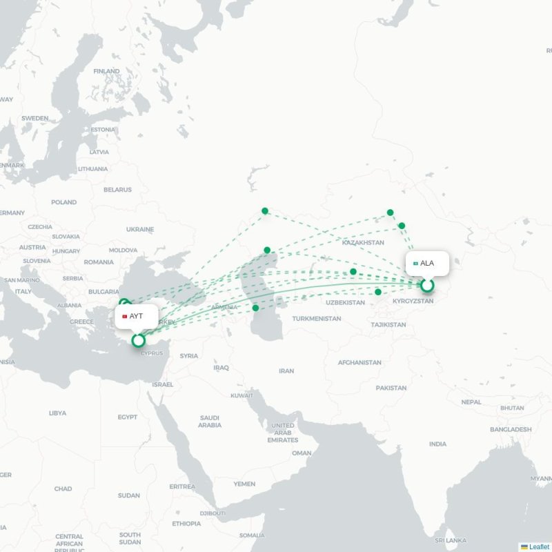 ALA - AYT route map