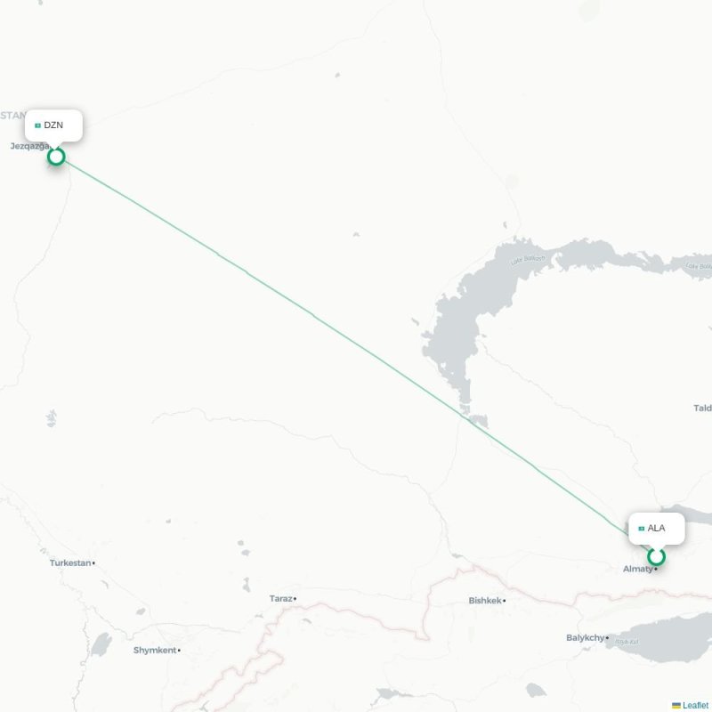 ALA - DZN route map