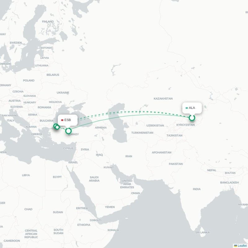 ALA - ESB route map