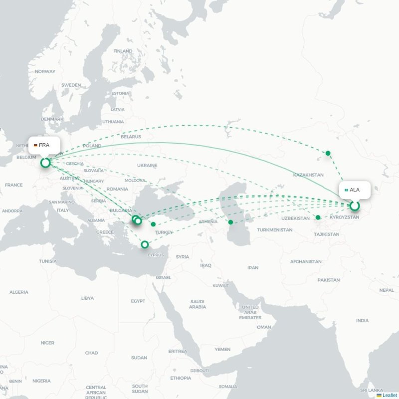 ALA - FRA route map