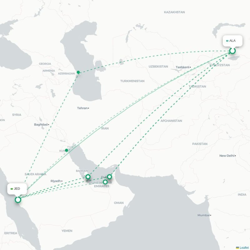 ALA - JED route map