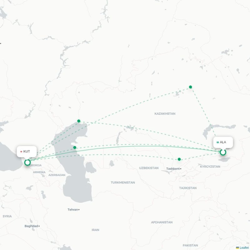 ALA - KUT route map