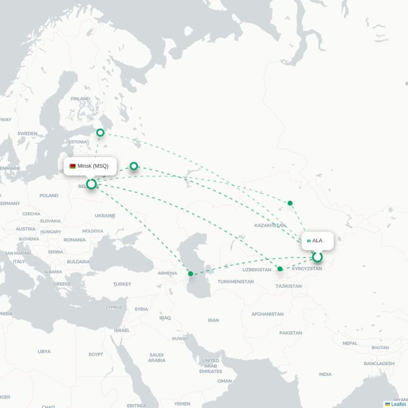 ALA - MSQ route map