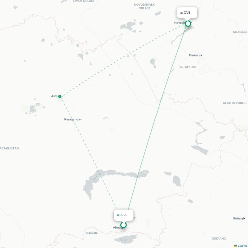 ALA - OVB route map