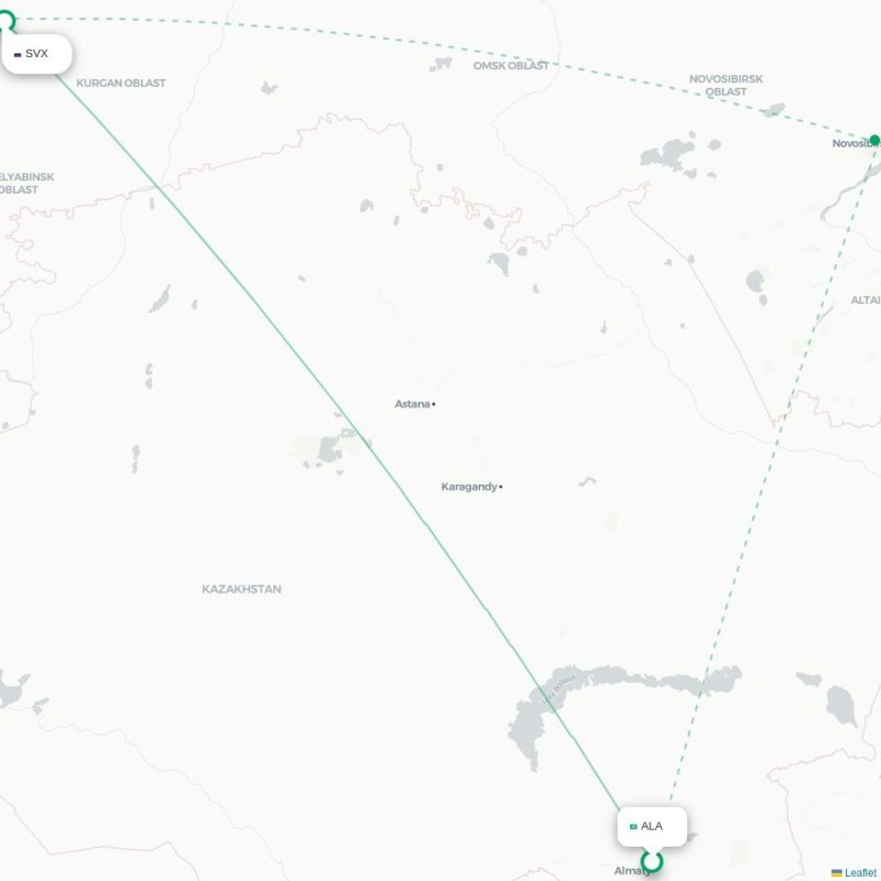 ALA - SVX route map