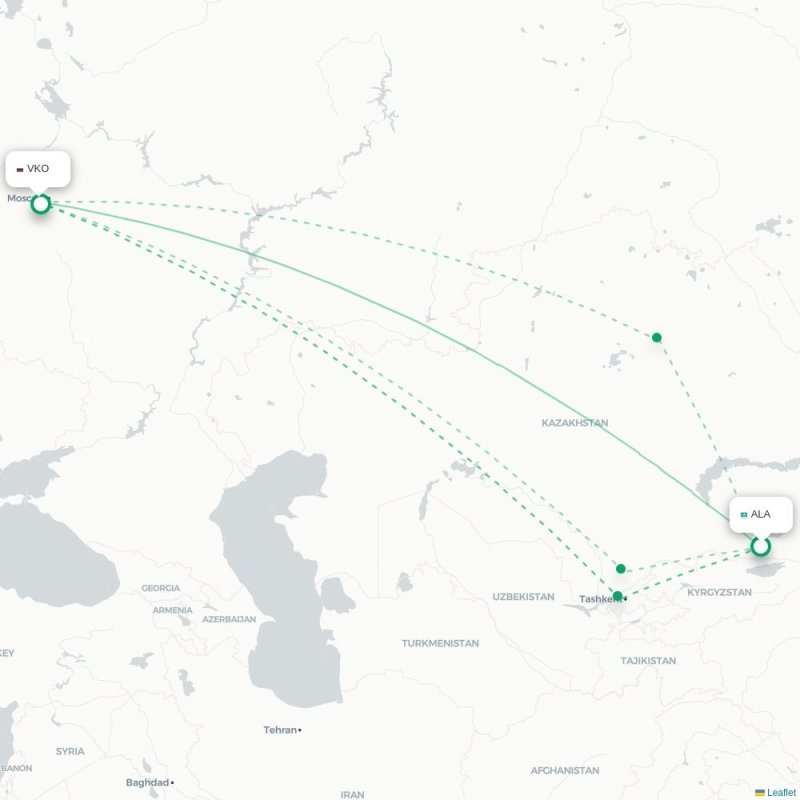 ALA - VKO route map