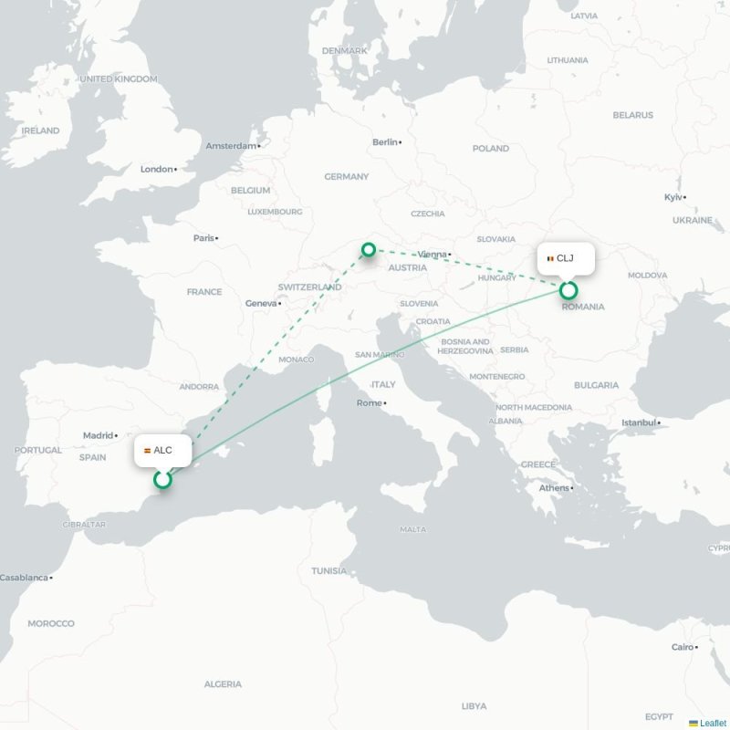 ALC - CLJ route map