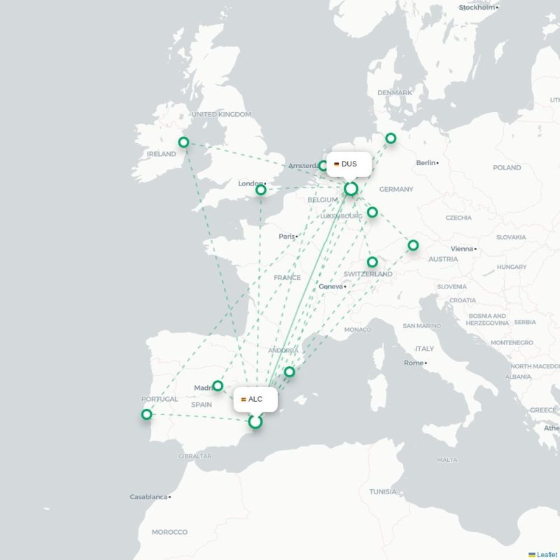 ALC - DUS route map
