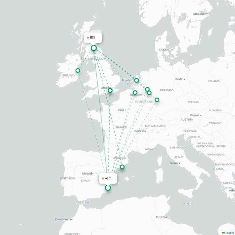 ALC - EDI route map