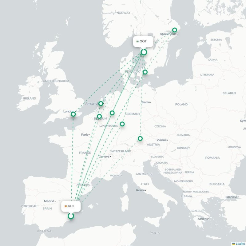ALC - GOT route map