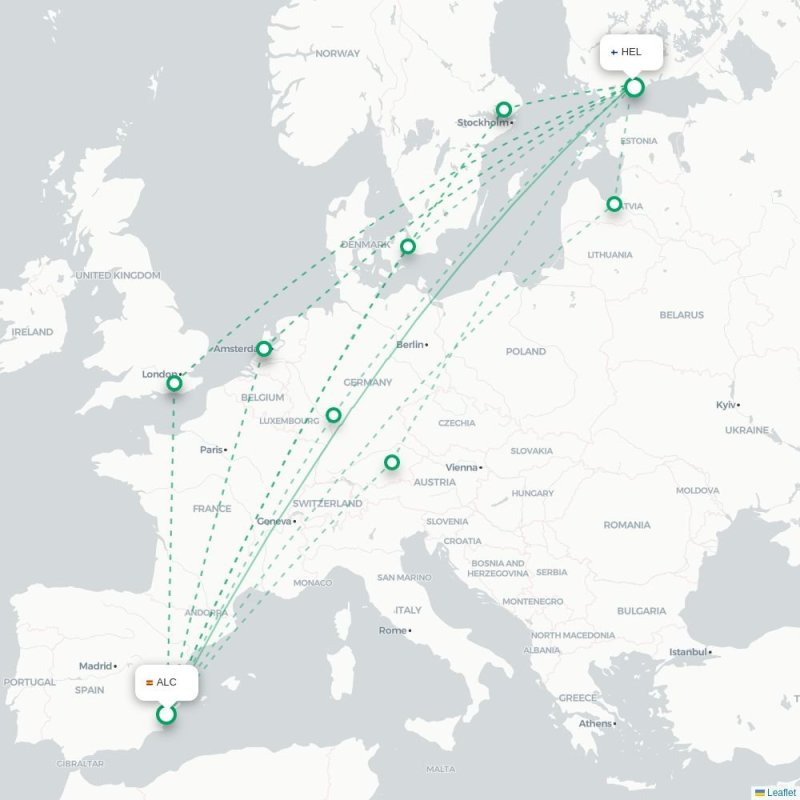 ALC - HEL route map
