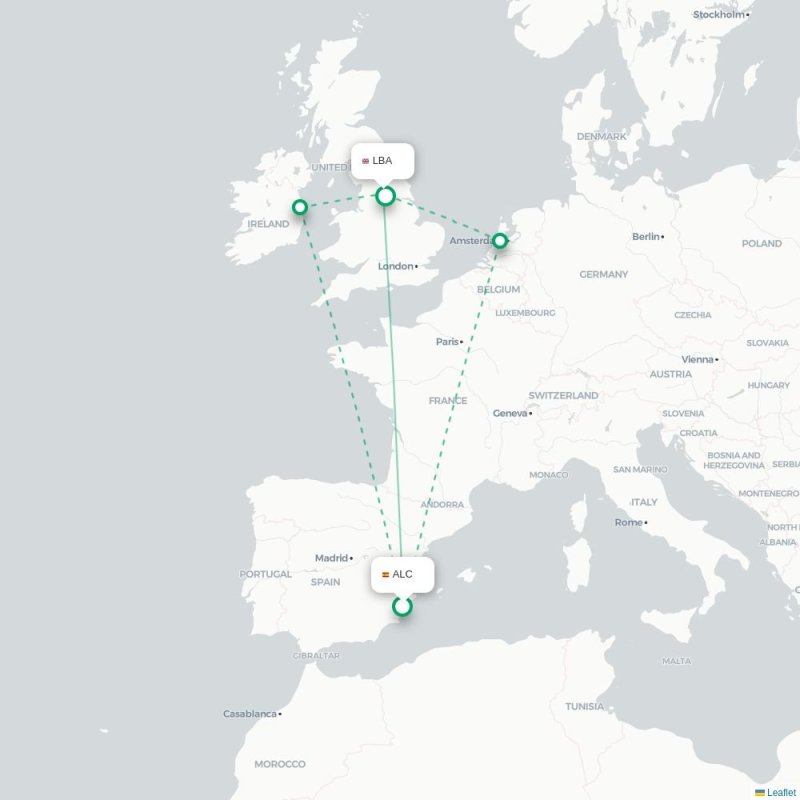 ALC - LBA route map
