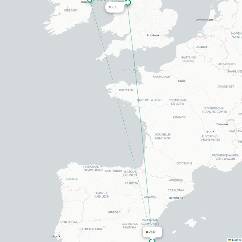 ALC - LPL route map