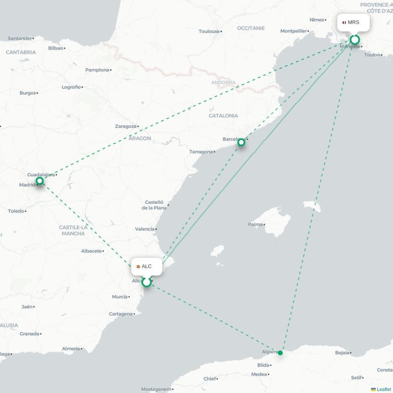 ALC - MRS route map