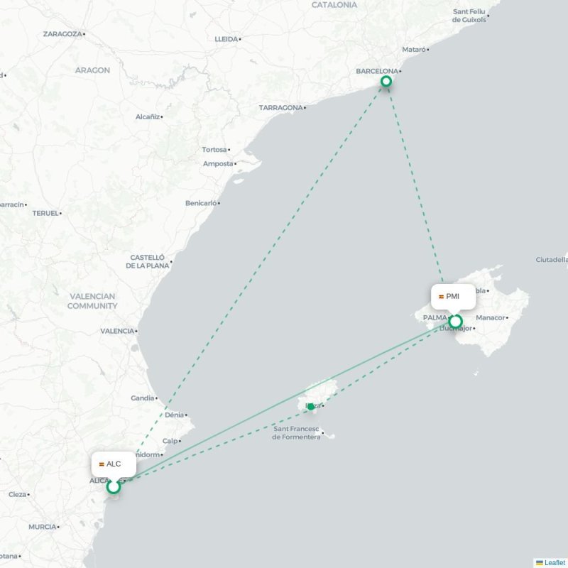 ALC - PMI route map