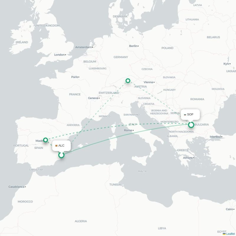 ALC - SOF route map