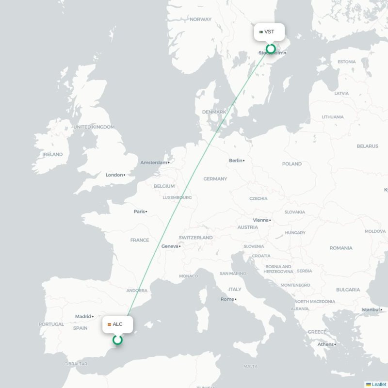 ALC - VST route map