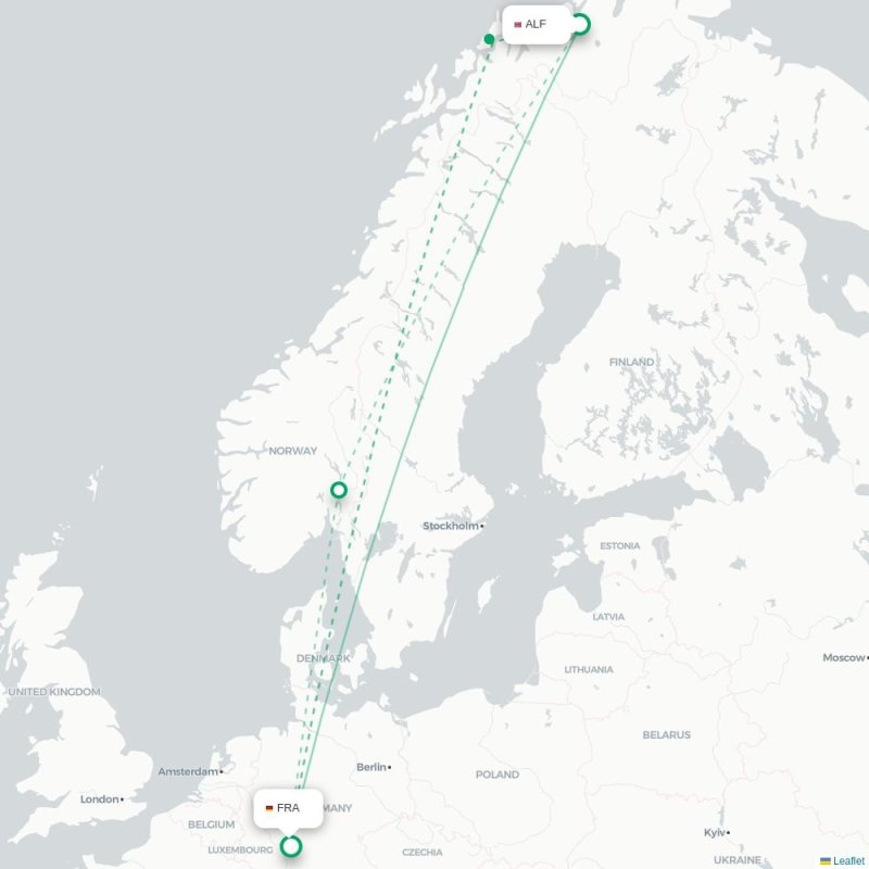 ALF - FRA route map