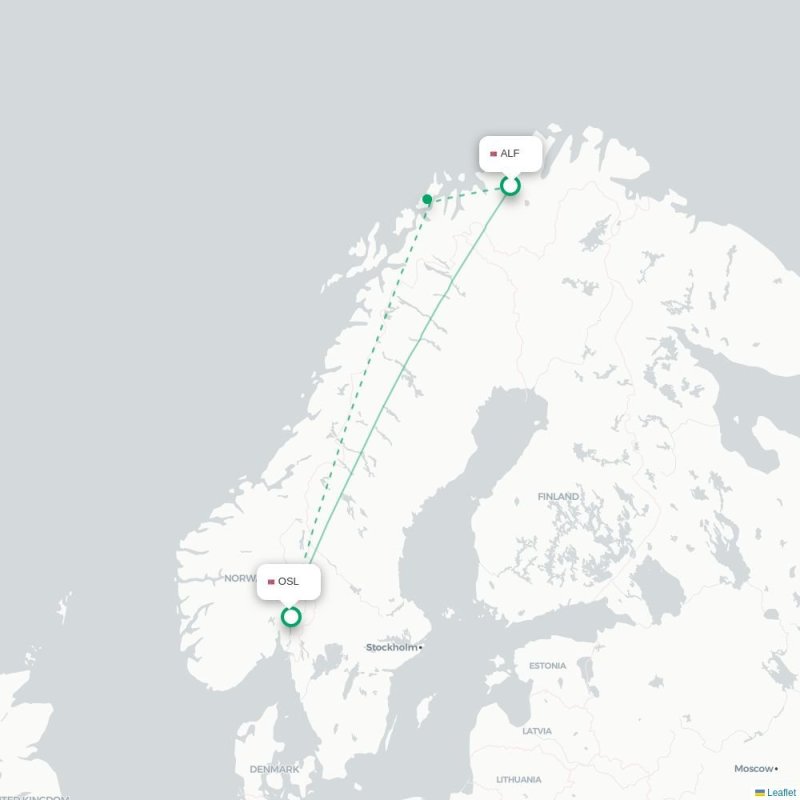 ALF - OSL route map