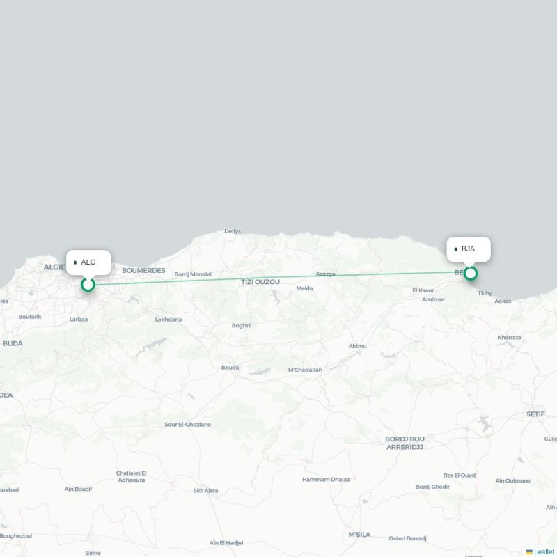 ALG - BJA route map