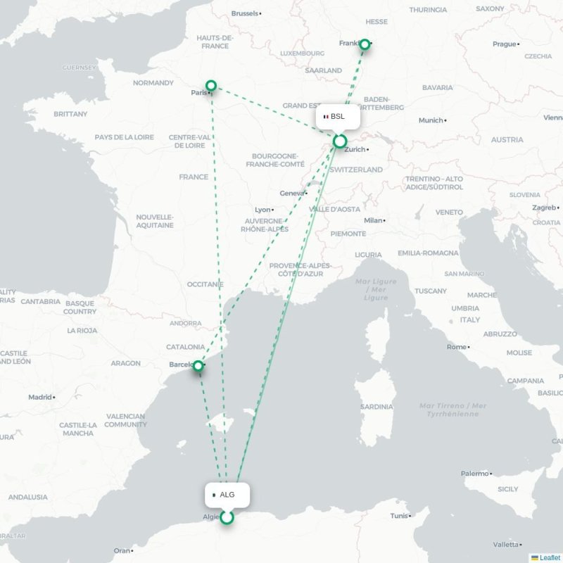 ALG - BSL route map