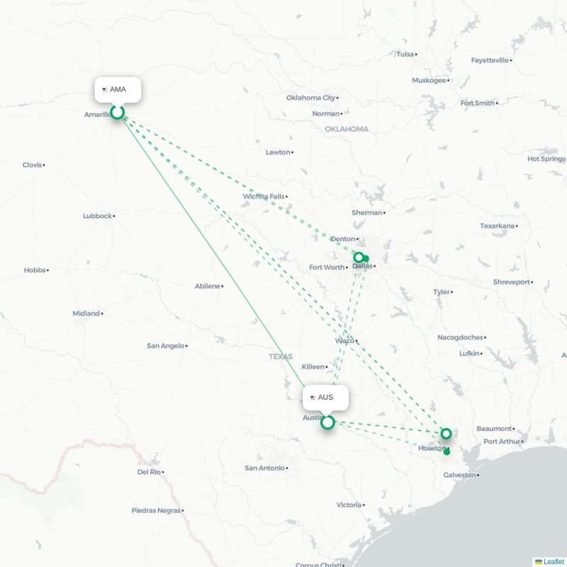 AMA - AUS route map