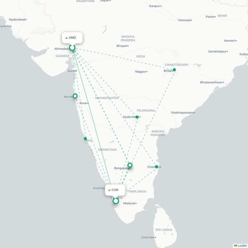AMD - COK route map