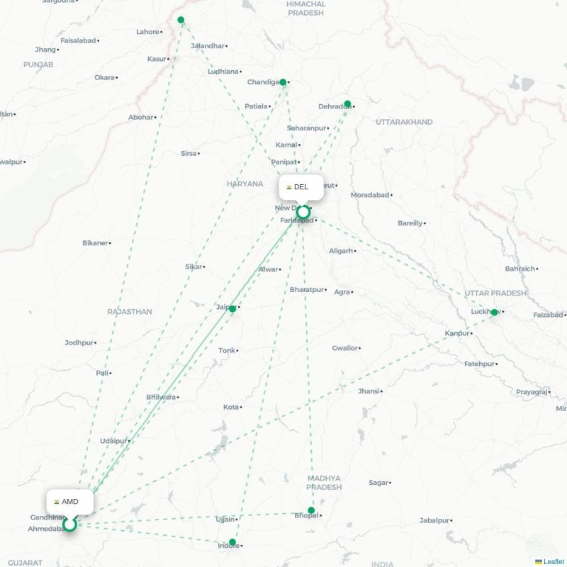 AMD - DEL route map