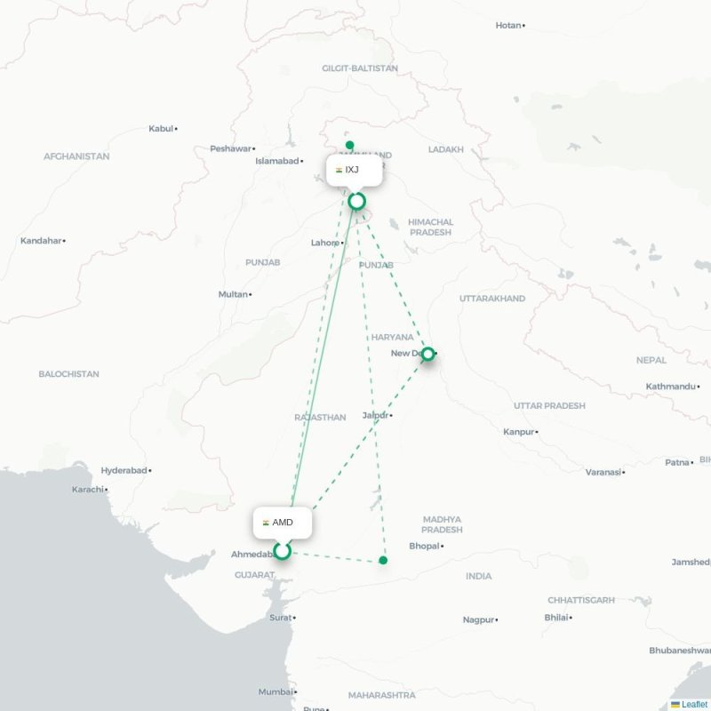 AMD - IXJ route map