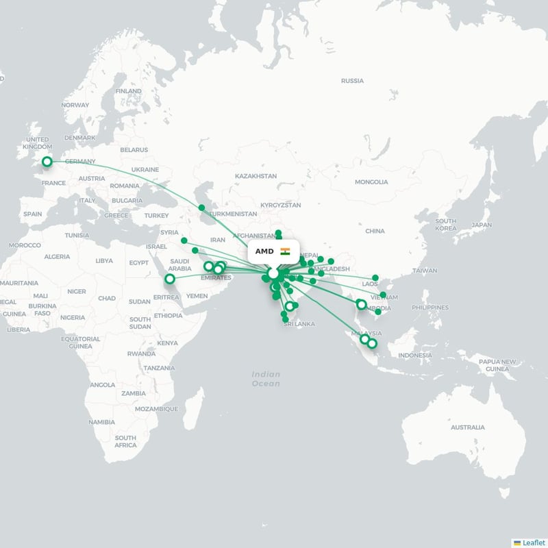 Route map Ahmedabad  AMD 