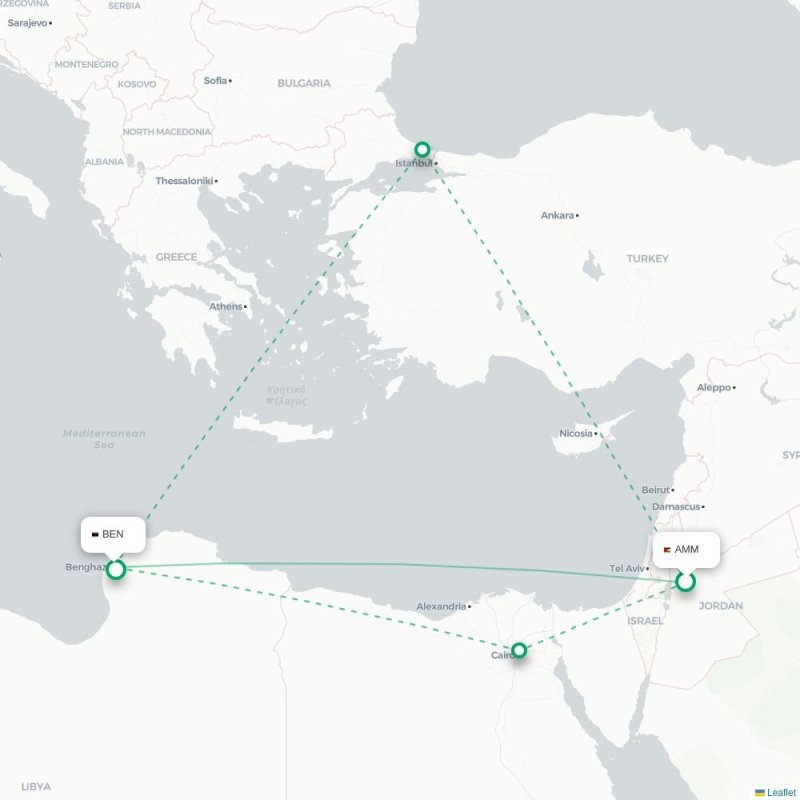 AMM - BEN route map