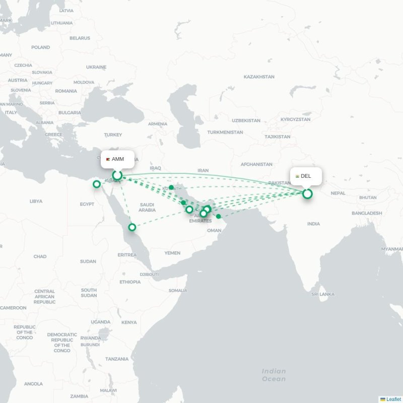 AMM - DEL route map