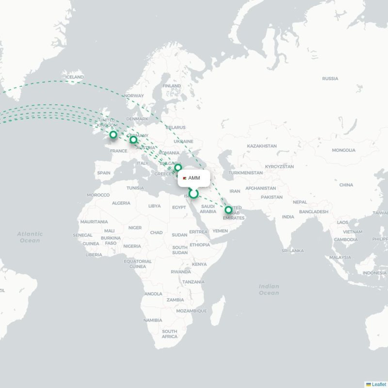 AMM - DFW route map